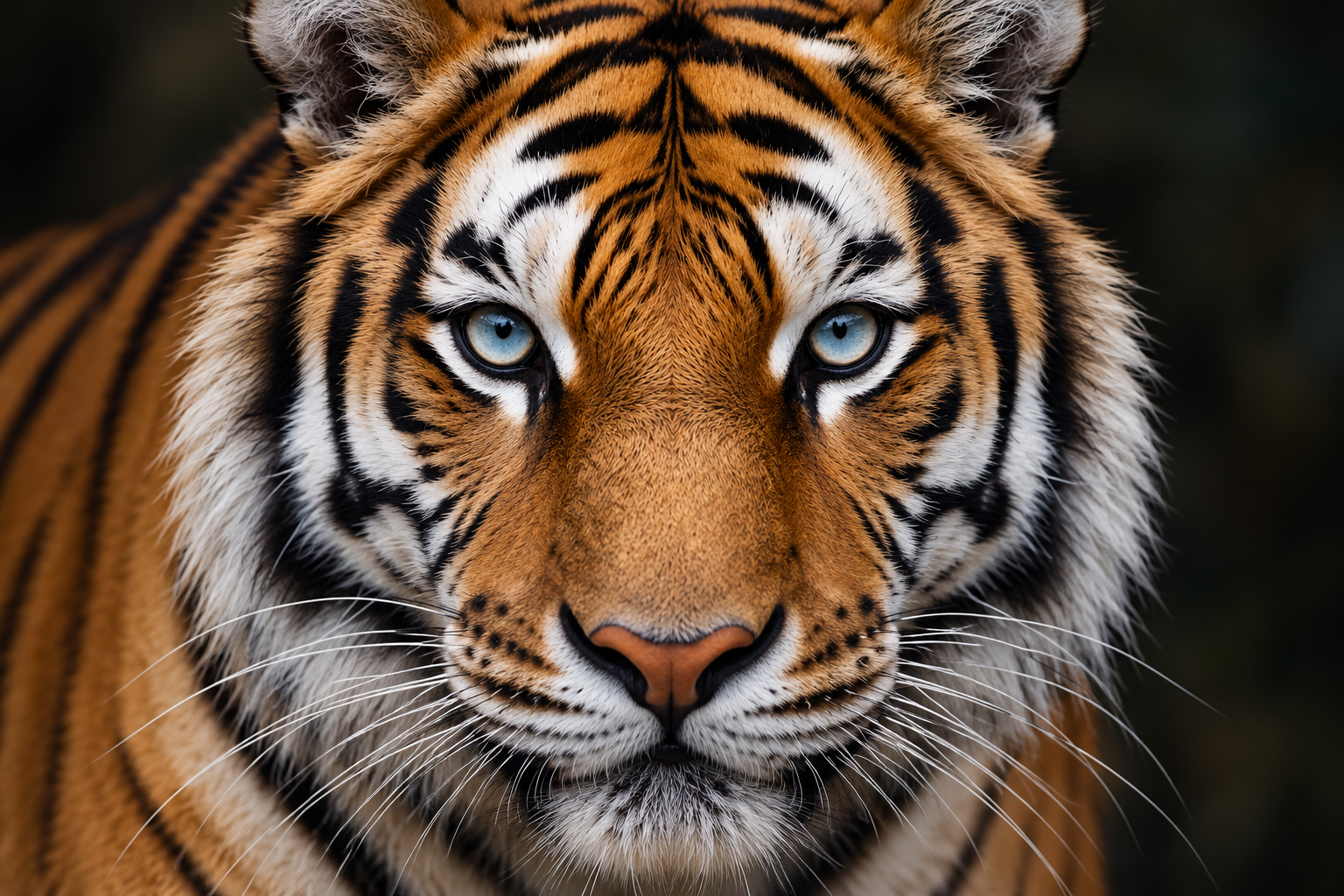 Close-up portrait of a tiger's face
